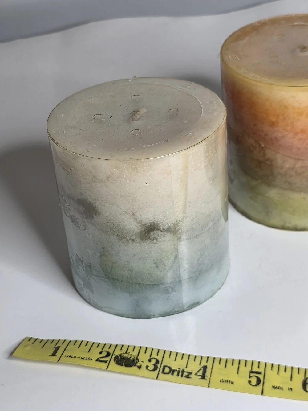 DW Home Capri Ombre Pillar Candle Set in Blue, Orange & Green